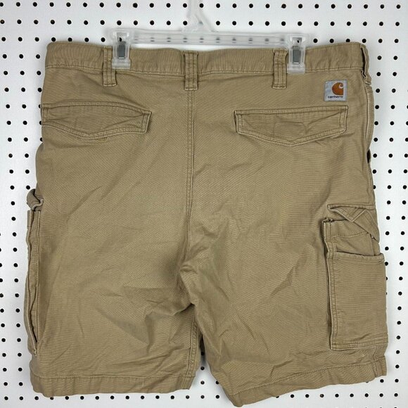 Carhartt Cargo Short Khaki Tan Size 38 Work Wear Vintage Relaxed Fit‎ 103542 253 - Picture 1 of 7
